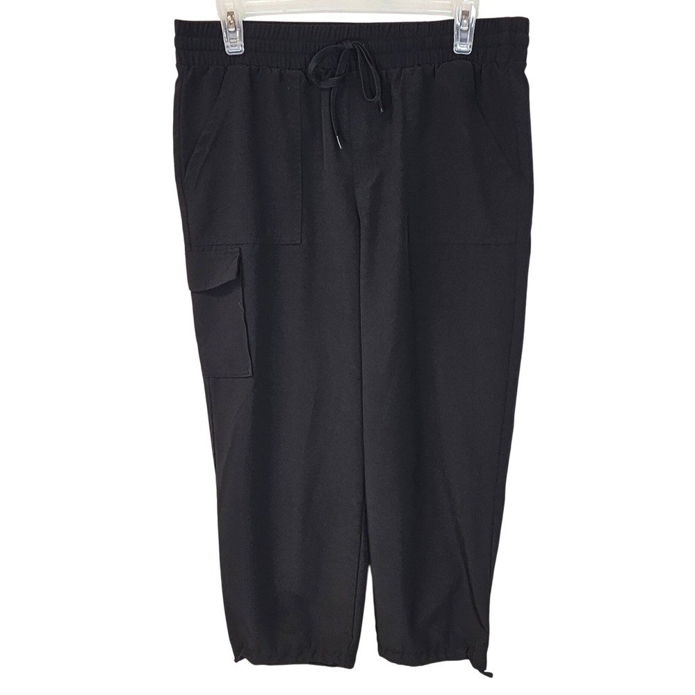 RBX Active Black Woven Joggers Relaxed Fit Hiking Travel Lightweight Pants Sz M